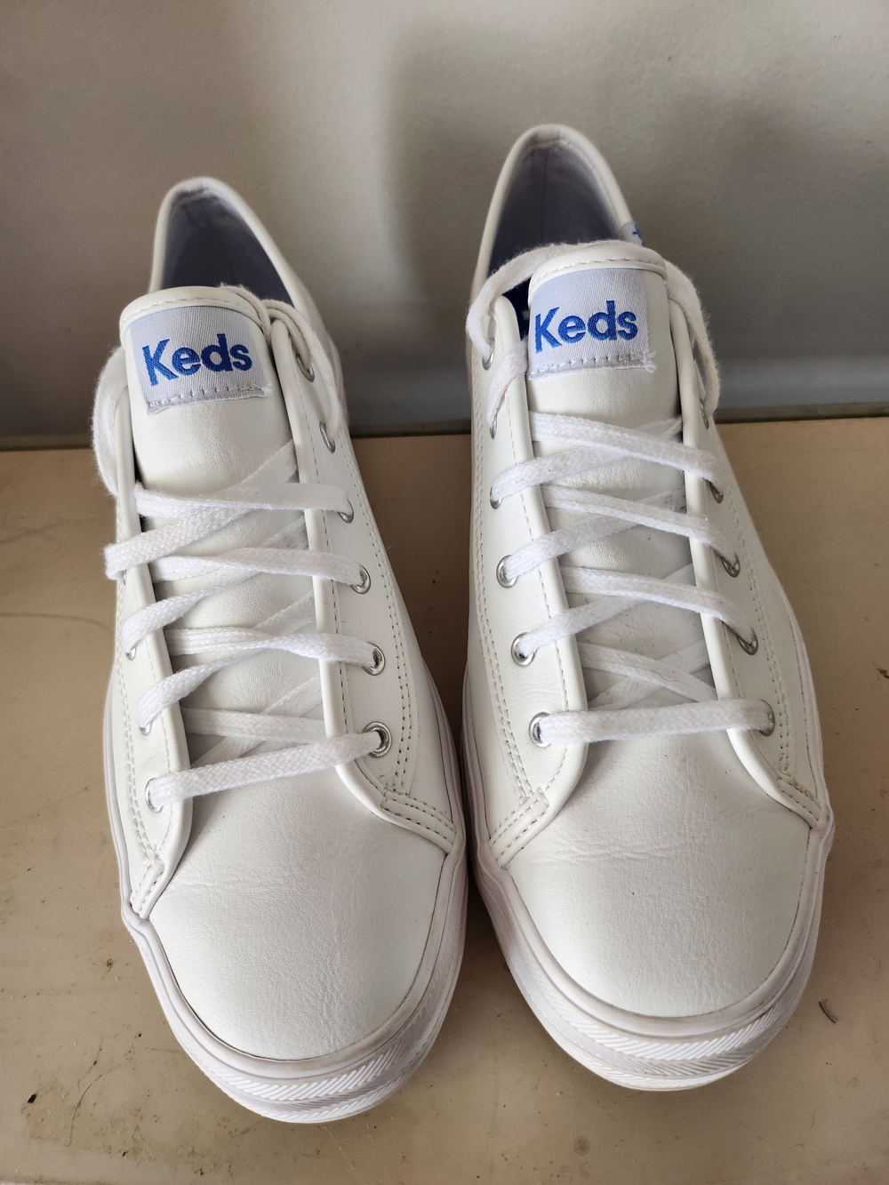 Keds Triple Kick Leather White Platform Sneakers Size 9
